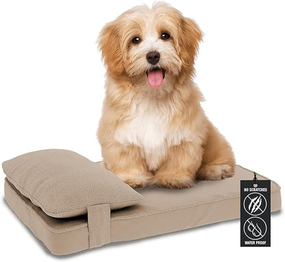 28"x 23" x 7" Washable Dog Bed with Square Pillow and Waterproof Cover