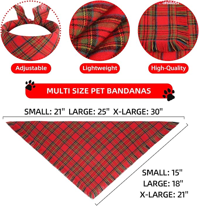 Christmas Dog Bandanas 2PCS-XLarge
