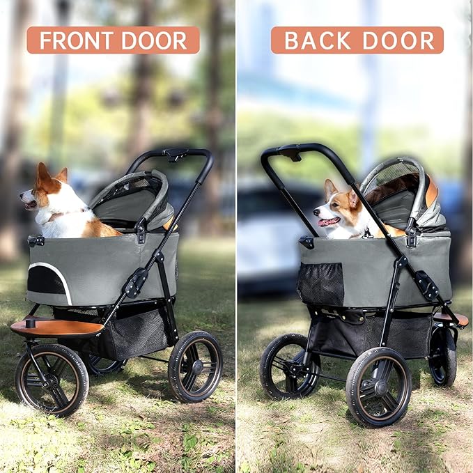 Dog Stroller for Medium Small Dogs 3 in1 3 Wheels