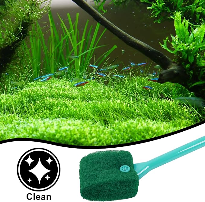 Ntrjtrss Fish Tank Cleaner, Double Sided Sponge Aquarium Cleaner Water Tank Cleaner - Fish Tank Algae Cleaner Fish Tank Glass Cleaner Tank Cleaning Fish