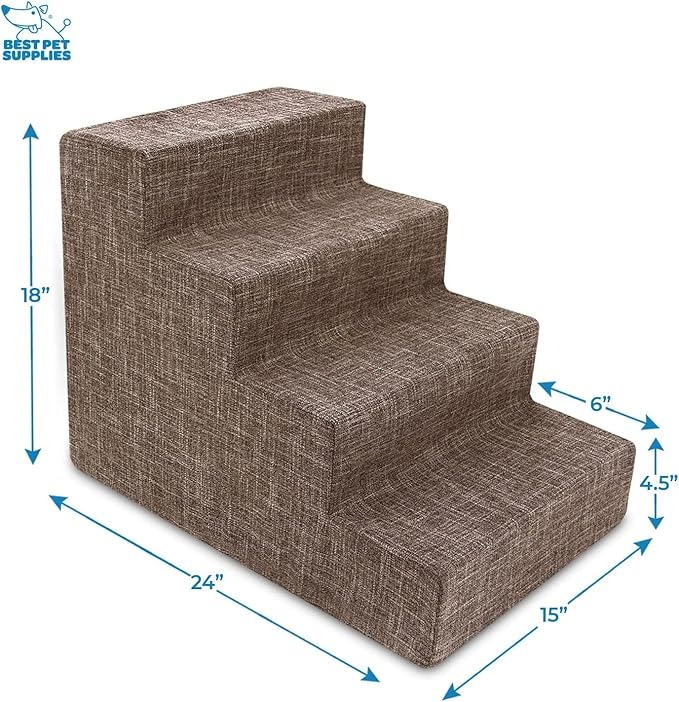 Best Pet Supplies Portable Foldable Foam Pet Stairs/Steps for Couch 4-Step (H: 22")