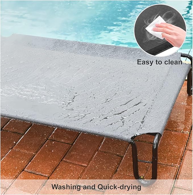 pettycare Elevated Outdoor Dog Bed 65 lbs,Grey