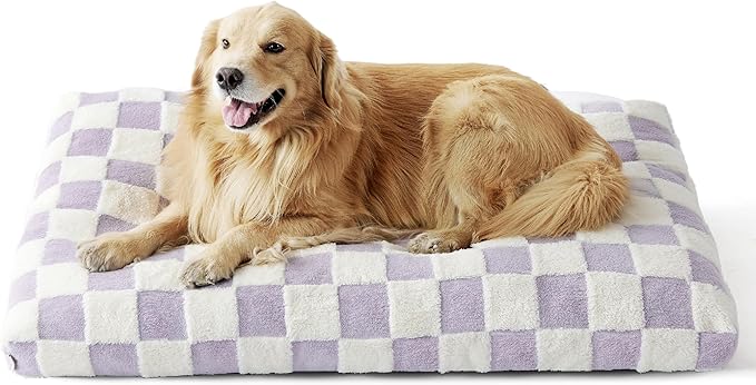 Lesure Extra Large Dog Bed-Thick Shredded Chopped Foam Pet Bed Bottom(44x32', Purple)
