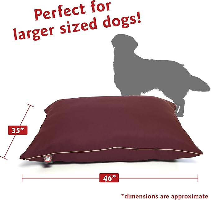 Majestic Pet Rectangle Large Dog Bed Washable – Non Slip Comfy Pet Bed – Dog Crate Bed Super Value Pillow Dog Bed – Dog Kennel Bed for Sleeping 46 x 35 Inch