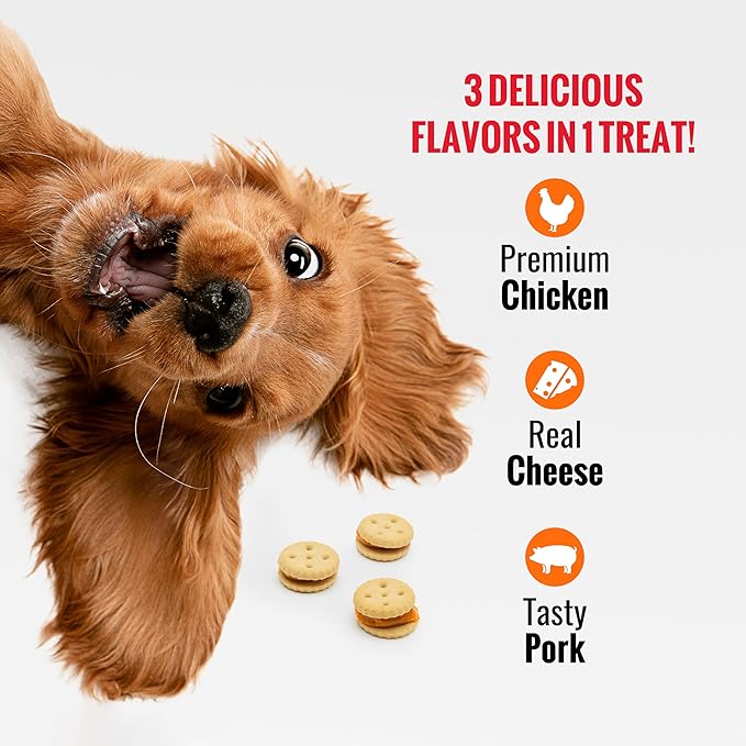 Good 'n' Tasty Triple Flavor Stacks with Cheese, 9 Ounces, Bite Sized Snacks for Dogs with Premium Chicken and Real Cheese