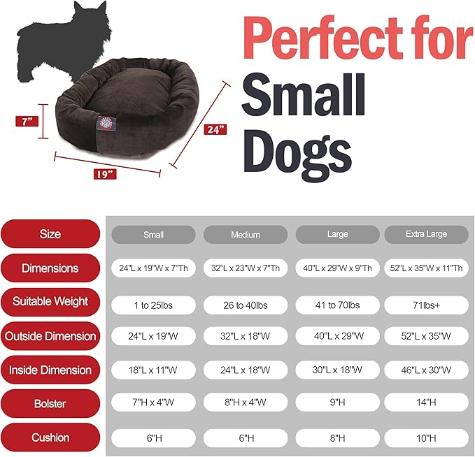 Majestic Pet Storm 24" Micro Velvet Dog Bed 24x19x7 (inch)