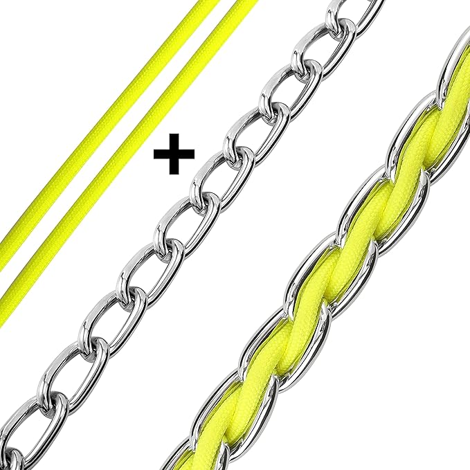 Chain Dog Leash Chew Proof Metal Leash for Medium Large Dogs 5.2FT Strong 3.0