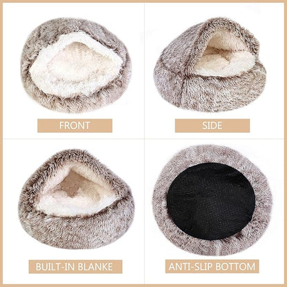 Cozy Dog Bed cat Bed with Cover cave for Small Dogs