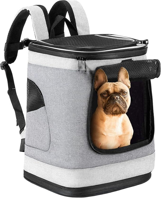 Comfortable Dog & Cat Carrier Backpack, with Safety Features and Cushion Back Support, for Travel Hiking Walking