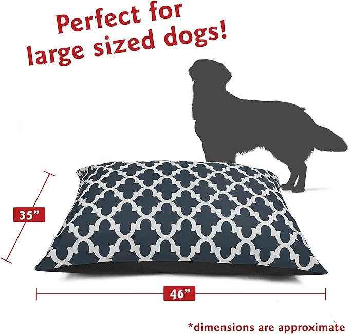 Majestic Pet Rectangle Large Dog Bed Washable – Non Slip Comfy Pet Bed – Dog Crate Bed Super Value Pillow Dog Bed – Dog Kennel Bed for Sleeping 46 x 35 Inch