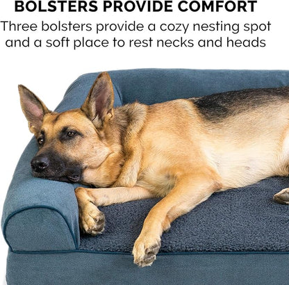 Furhaven Memory Foam Dog Bed for Large Dogs w/ Removable Bolsters & Washable Cover 125 lbs