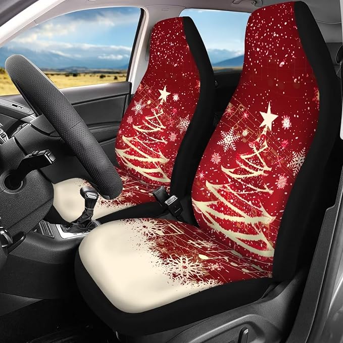 Christmas Tree Seat Covers for Cars for Women 4pcs Auto