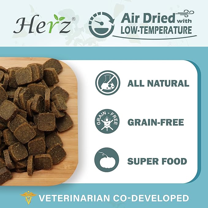 Herz Air-Dried Dog Food – New Zealand Venison Recipe, Single Pure-Meat, Grain Free, All Natural, High Protein, Limited Ingredients 3.5 oz Trial Bag