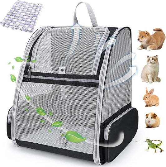 Lollimeow Cat Backpack Carrier, Ideal for Small Animals & Puppies, Outdoor Adventures, Vet Transport. Fully Ventilated Design for Ultimate Comfort On-The-Go