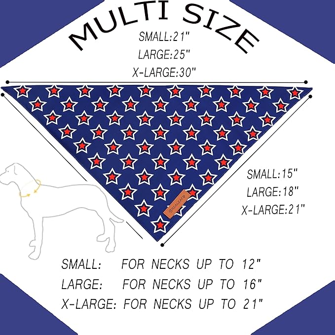 Realeaf American Flag Dog Bandanas 2 Pack 4th of