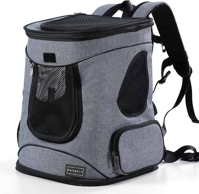 Petsfit Pet Backpack Carrier with Upgrade Waist Cushion Design to Better Fit The Waist, Suitable for Small and Medium Cats, and Rabbits up to 18 Pounds