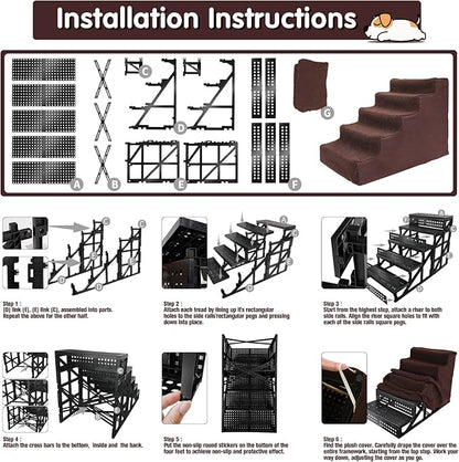 Topmart Plastic Dog Stairs 5 Tiers