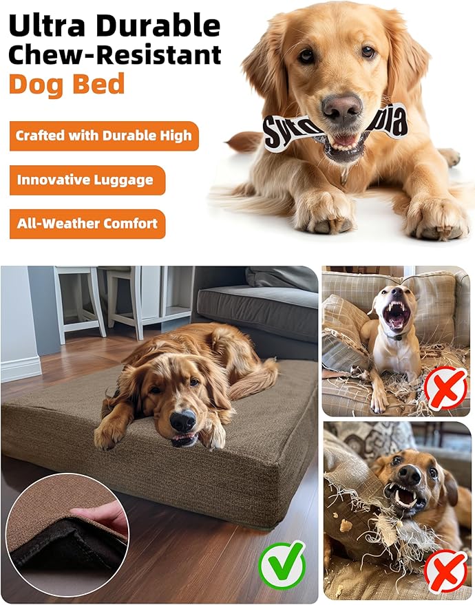 Sytopia Outdoor Dog Beds for Large Dogs with Detachable Blanket (36 x 27 in)