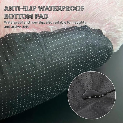 Deluxe Calming Dog Bed for Small Medium Dogs & Cats M(28" x 28" x 10"))