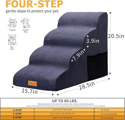 Topmart High Density Foam Dog Steps 4 Tiers