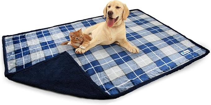 PetAmi WATERPROOF Dog Blanket for Bed 80x60 Plaid