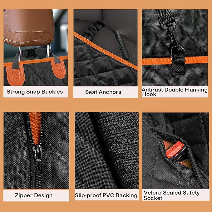 SORKUT Dog Car Seat Cover Waterproof Car Seat 600D Heavy