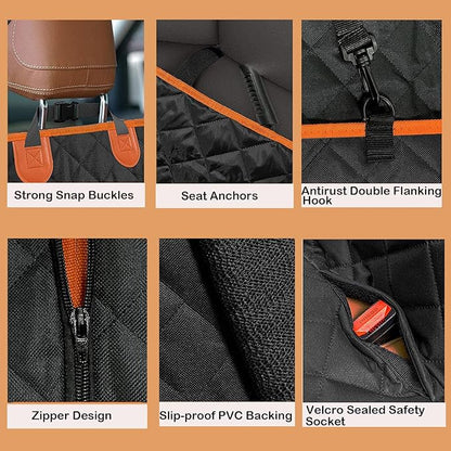 SORKUT Dog Car Seat Cover Waterproof Car Seat 600D Heavy