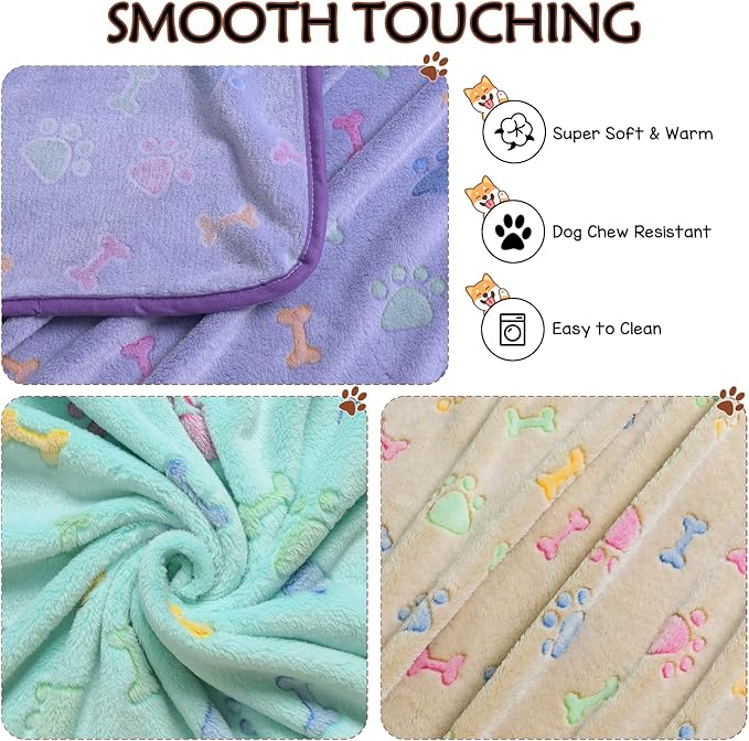 Dog Blanket for Small Dogs 3 Pack (23x16 inch)