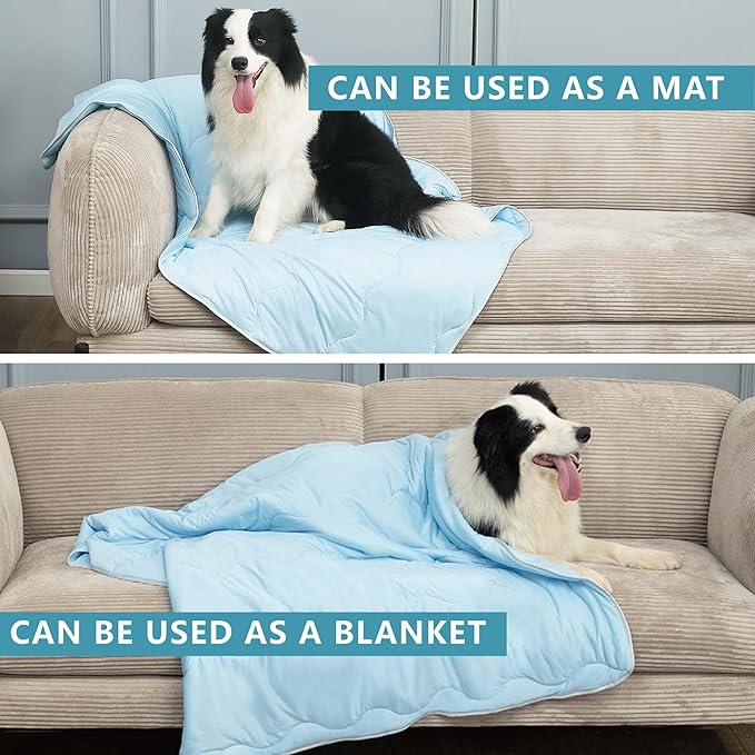 MICROCOSMOS Pet Cooling Blankets & Sleeping Mat- Reversible Washable Durable Dog Bed Cover