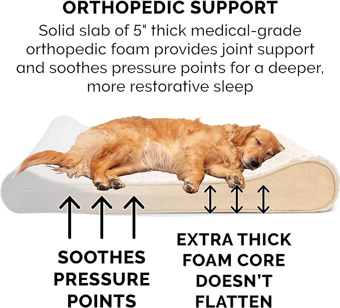 Furhaven Orthopedic Dog Bed for Large/Medium Dogs w/ Removable Washable Cover 38 lbs