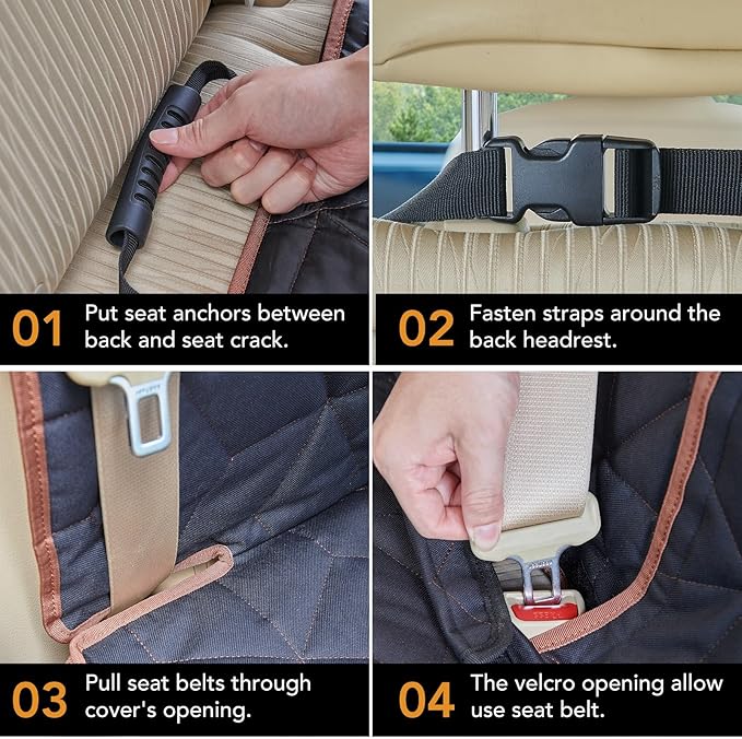Dog Car Seat Cover for Back Seat Pets Cover Protector Waterproof Bench Car Backseat Covers Dog Seat Covers for Cars