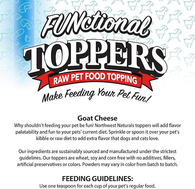 Northwest Naturals Freeze-Dried Goat Cheese Functional Topper - for Dogs & Cats - Healthy, 1 Ingredient, Human Grade Pet Food, All Natural - 4.5 Oz (Packaging May Vary)