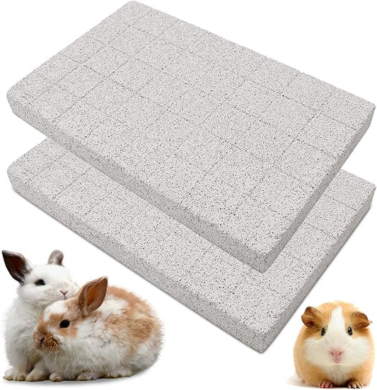 2PC rabbit scratching pad bunny scratch board Paws Lava Pumice Small Animal Foot Pads and Pet Molars for Guinea Pig Ferrets Hedgehog Chinchilla Rabbit Hamster Cage Accessories