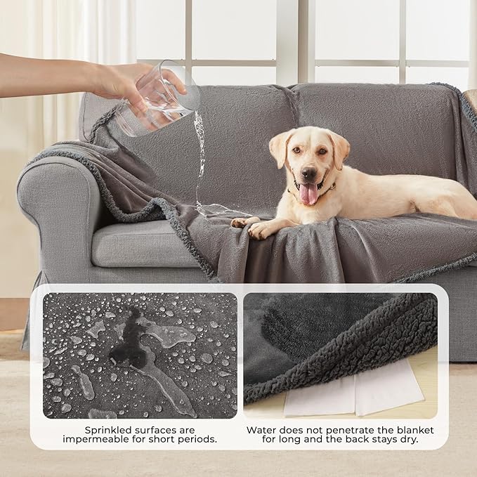 Luciphia Waterproof Blanket for Large Dogs Liquid Proof Large（65" x 57"）
