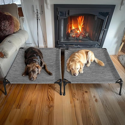 Veehoo 2 Pack Raised Dog Bed 42" x 30", Black CWC1803-L