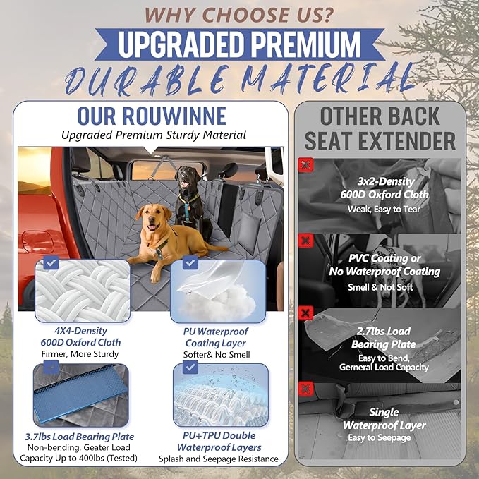 Back Seat Extender for Dogs Truck-Large Space 400lbs, Sturdy