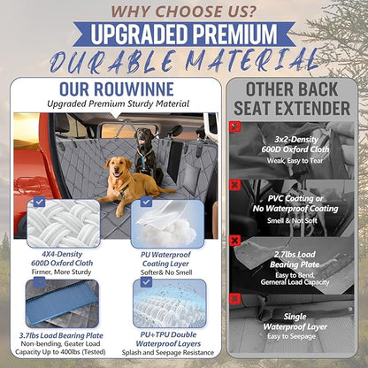 Back Seat Extender for Dogs Truck-Large Space 400lbs, Sturdy