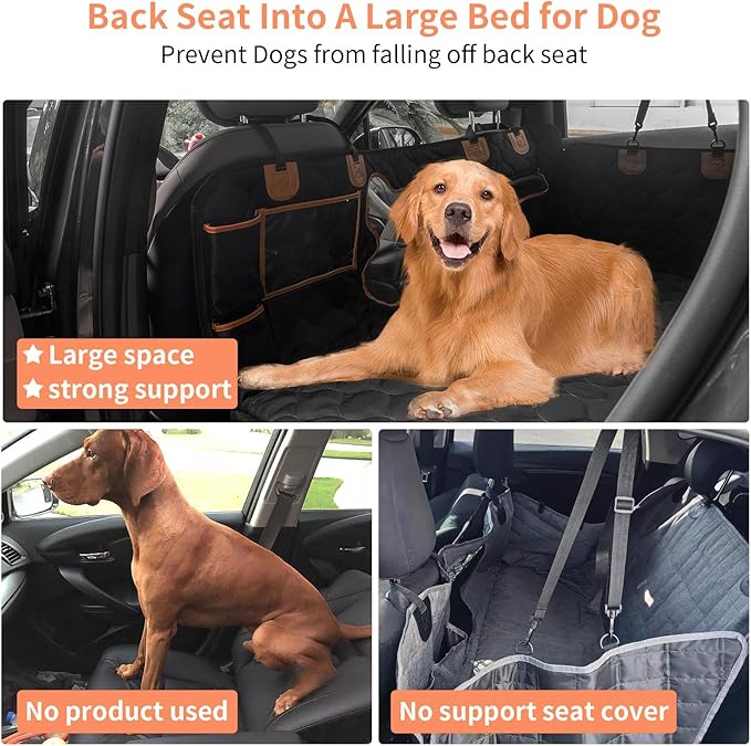 Dog Hammock for Car Hard Bottom Back Seat Extender for Dogs