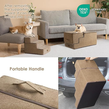 EHEYCIGA Dog Stairs for High Bed 22.5”H 5-Step Dog