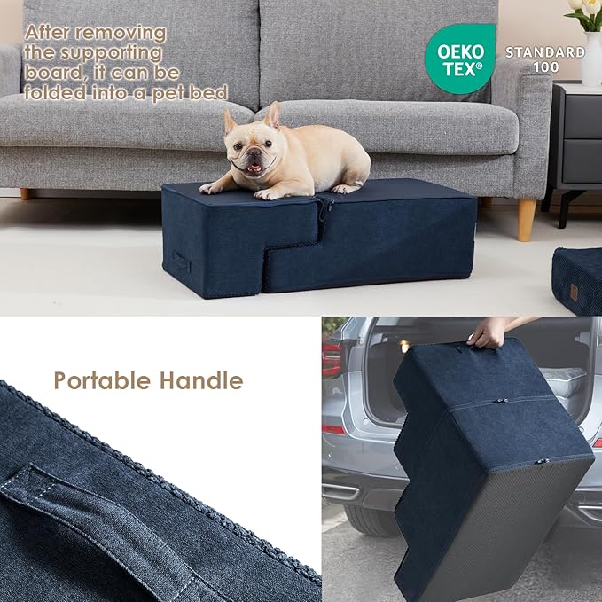 EHEYCIGA Dog Stairs for Bed 18”H 4-Step Dog