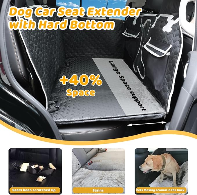Back Seat Extender for Dogs Window,600D Anti-Scracth 53W*65.7L Inch)