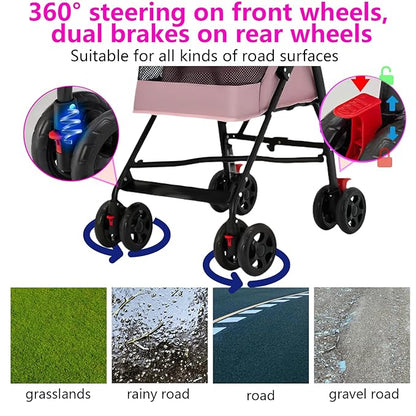 4 Wheels Foldable Pet Stroller