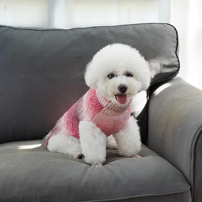 YUDODO Dog Sweater for Small Dogs Colorful Knitted Puppy Sweater Pet Dog Winter Clothes Warm Sweater for Yorkies Chihuahua(Medium