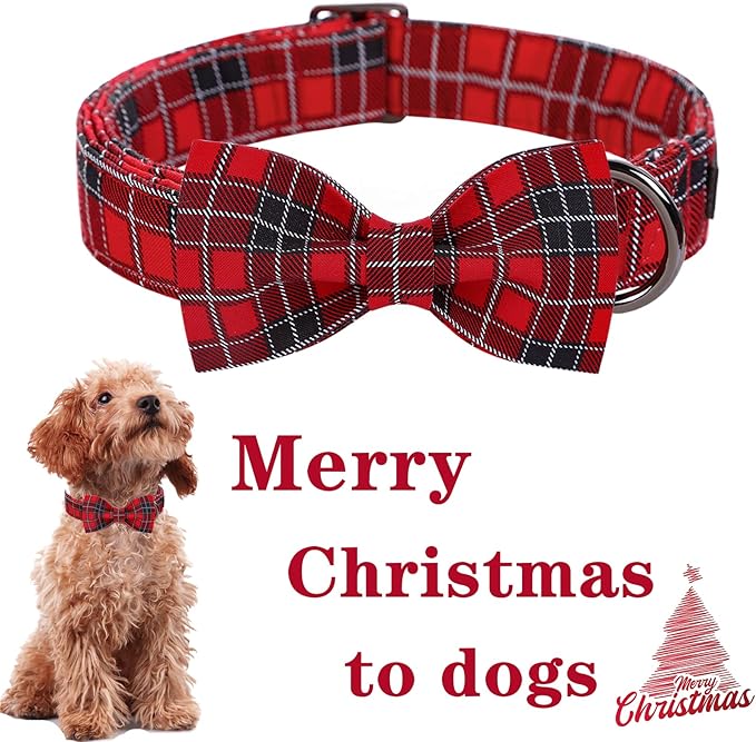 Unique style paws Christmas Dog Collar with Bow