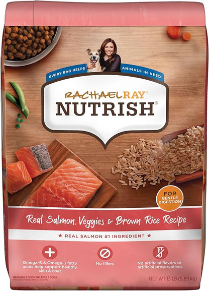 Nutrish Rachael Ray Real Salmon, Veggies & Brown Rice Recipe Dry Dog Food, 13 lb. Bag