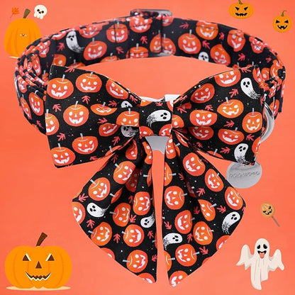DOGWONG Fall Dog Collar with Bowtie