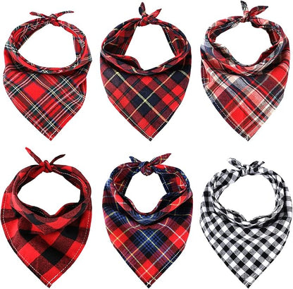 Christmas Dog Bandanas 6 Pieces Style,16.1 Inch)