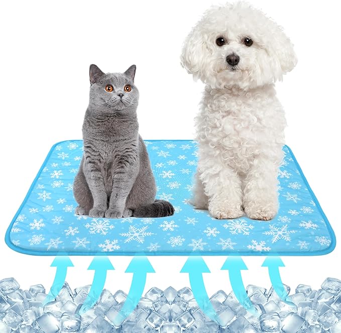 DELIFUR Cat Cooling Mat- Pet Cooling Mat Outdoor for Dogs Self Cooling Pad for Kitten Cat Puppy Machine Washable (Medium