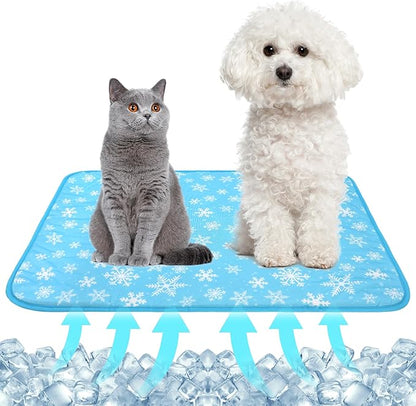DELIFUR Cat Cooling Mat- Pet Cooling Mat Outdoor for Dogs Self Cooling Pad for Kitten Cat Puppy Machine Washable (Medium