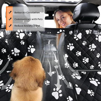 Dog Car Seat Cover for Back Seat Pet Cover for Dogs Waterproof Dog Hammock for Car 600D Heavy Duty Non Slip Scratch Proof Backseat Cover for Dogs in Car